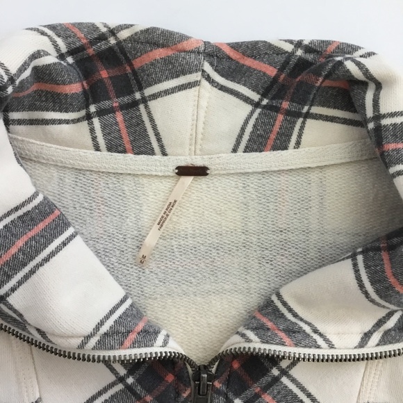 Free People “Why Not” Plaid Quarter Zip Size M - Picture 4 of 13